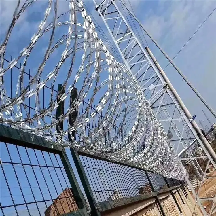 Cross Razor Type and Iron Wire Material Anti-rust razor blade barbed wire for sale