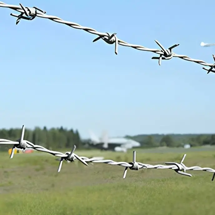 ODM Double Barbed Wire Fence For Farm fences Made Of Galvanized wire Mesh