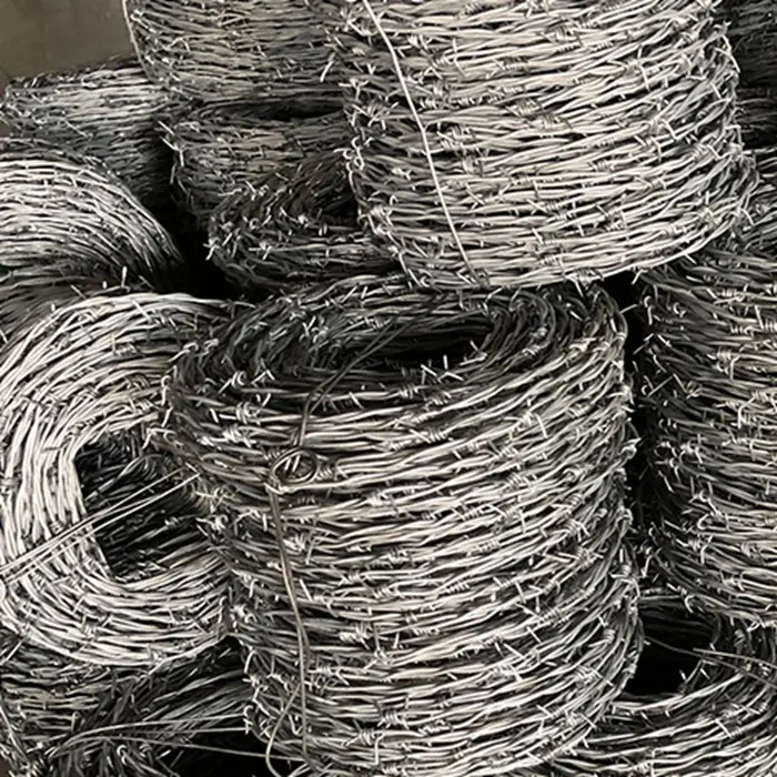PVC coated single twist green barbed wire fence