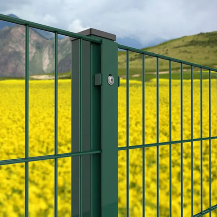 Anti-rust boundary green fencing double wire welded mesh fence 3d bilateral wire fence for village roads
