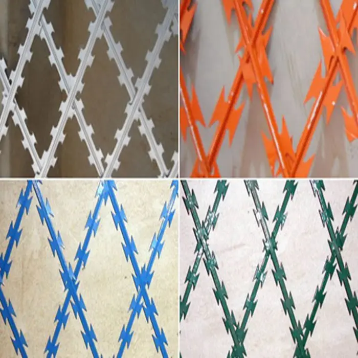 Straight Line Razor Barbed Wire Mesh Fence Welded Razor Barbed Wire Mesh