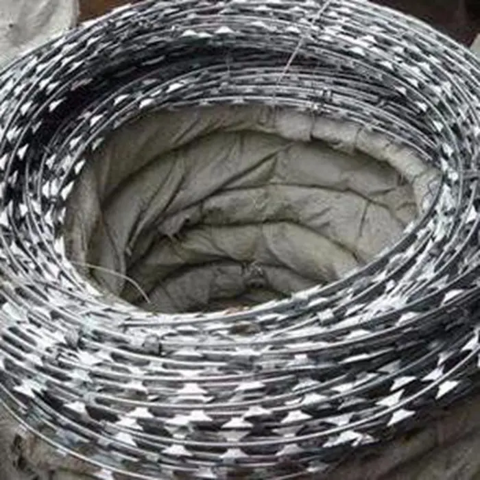 Several types of razor barbed wire