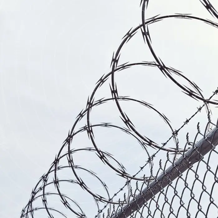 Is it necessary to install razor blade wire on prison protective nets?