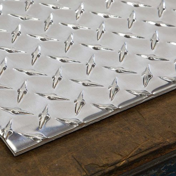 Anti-skid diamond steel plate patterned board for stair treads