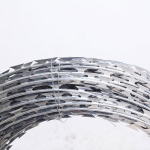 Galvanized anti-climb high security razor wire fence