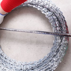 Galvanized anti-climb high security razor wire fence