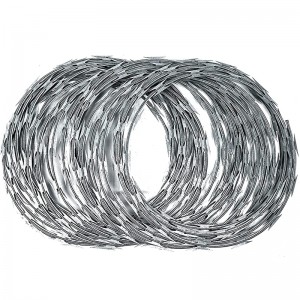 Galvanized anti-climb high security razor wire fence